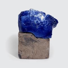 Dora Stanczel REFUGE BLUE porcelain and wood sculpture - 3541428