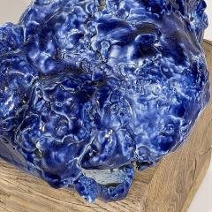 Dora Stanczel REFUGE BLUE porcelain and wood sculpture - 3541430