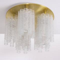 Doria Leuchten 1 of 5 Huge Doria Flush Mount Chandelier with Glass Tubes and Brass Plate - 538564