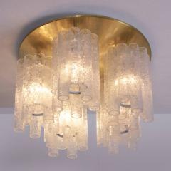 Doria Leuchten 1 of 5 Huge Doria Flush Mount Chandelier with Glass Tubes and Brass Plate - 538565