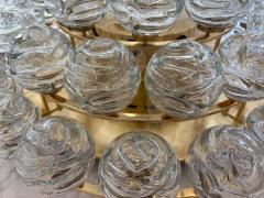Doria Leuchten 1970s Giant Swirled Glass Snowball Flush Mount Fixture by Doria Leuchten - 4374809