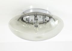 Doria Leuchten 1970s Smoke Gray Glass Flush Mount Sconce  - 2806785