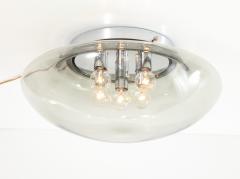 Doria Leuchten 1970s Smoke Gray Glass Flush Mount Sconce  - 2806789