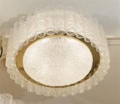Doria Leuchten Doria Glass Tube Chandelier with Brass Surround Three Available  - 604825