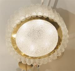 Doria Leuchten Doria Glass Tube Chandelier with Brass Surround Three Available  - 604827
