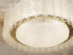 Doria Leuchten Doria Glass Tube Chandelier with Brass Surround Three Available  - 604830