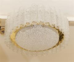 Doria Leuchten Doria Glass Tube Chandelier with Brass Surround Three Available  - 604831