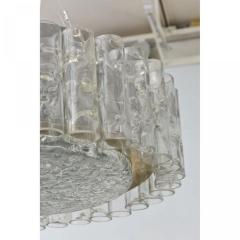Doria Leuchten German Mid Century Modern Hand Blown Glass and Brass Chandelier - 4272278