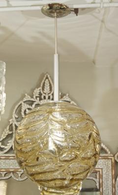 Doria Leuchten Massive Doria Organic Amber Tone Glass Globe Pendant - 162885