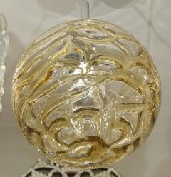 Doria Leuchten Massive Doria Organic Amber Tone Glass Globe Pendant - 162888
