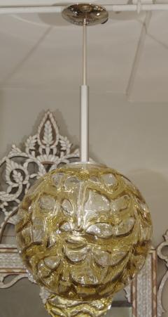 Doria Leuchten Massive Doria Organic Amber Tone Glass Globe Pendant - 162889