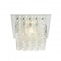 Doria Leuchten Mid Century Modern Molded Glass Cylinder Flush Mount in Chrome by Doria Leuchten - 4622356