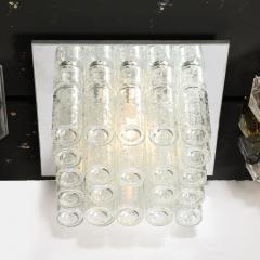 Doria Leuchten Mid Century Modern Molded Glass Cylinder Flush Mount in Chrome by Doria Leuchten - 4622364