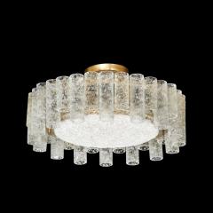 Doria Leuchten Mid Century Stepped Cylindrical Glass Brass Flush Mount by Doria Leuchten - 3352226