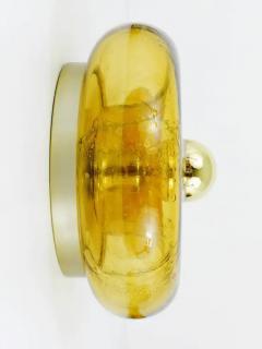 Doria Leuchten One Round Handblown Amber Glass Sconce by Doria Germany 1970s - 4041971