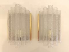 Doria Leuchten Pair of Doria Glass 1960s Mid Century Wall Lamps - 4484458