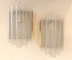 Doria Leuchten Pair of Doria Glass 1960s Mid Century Wall Lamps - 4484460