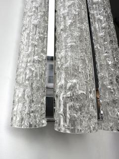 Doria Leuchten Pair of Glass Tube and Metal Chrome Sconces by Doria Leuchten Germany 1970s - 3438156