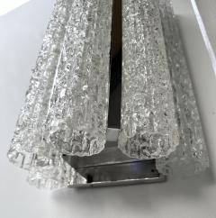 Doria Leuchten Pair of Glass Tube and Metal Chrome Sconces by Doria Leuchten Germany 1970s - 3438160
