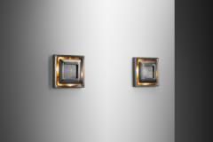 Doria Leuchten Pair of Steel Space Age Wall Lamps by Doria Germany 1960s - 4400413