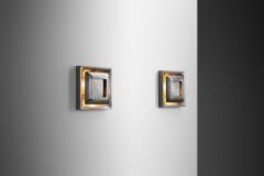 Doria Leuchten Pair of Steel Space Age Wall Lamps by Doria Germany 1960s - 4400415