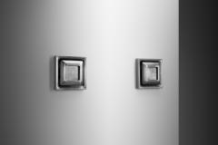 Doria Leuchten Pair of Steel Space Age Wall Lamps by Doria Germany 1960s - 4400977