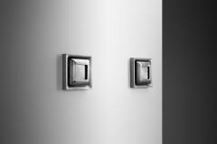 Doria Leuchten Pair of Steel Space Age Wall Lamps by Doria Germany 1960s - 4400978