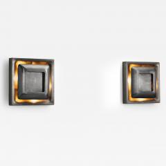 Doria Leuchten Pair of Steel Space Age Wall Lamps by Doria Germany 1960s - 4401038