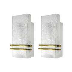 Doria Leuchten Set of Murano Glass and Brass Sconces by Doria Leuchten C 1960s - 3333304