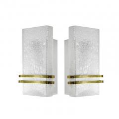 Doria Leuchten Set of Murano Glass and Brass Sconces by Doria Leuchten C 1960s - 3333305