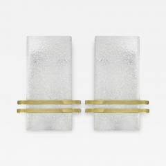 Doria Leuchten Set of Murano Glass and Brass Sconces by Doria Leuchten C 1960s - 3334243