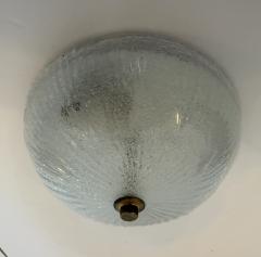 Doria Leuchten Small Doria Snow Ice Murano Glass 1960S Flush Ceiling Lamp Mid Century - 4486709