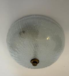 Doria Leuchten Small Doria Snow Ice Murano Glass 1960S Flush Ceiling Lamp Mid Century - 4486712