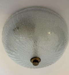 Doria Leuchten Small Doria Snow Ice Murano Glass 1960S Flush Ceiling Lamp Mid Century - 4486714