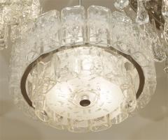 Doria Leuchten Two Tier Organic Glass Chandelier with Chrome Two Available  - 604856