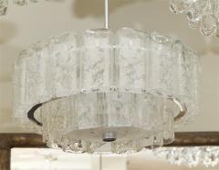Doria Leuchten Two Tier Organic Glass Chandelier with Chrome Two Available  - 604858
