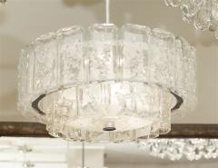 Doria Leuchten Two Tier Organic Glass Chandelier with Chrome Two Available  - 604862
