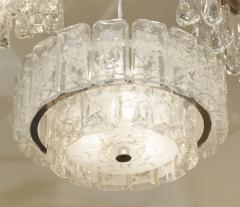 Doria Leuchten Two Tier Organic Glass Chandelier with Chrome Two Available  - 604863