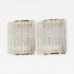 Doria Leuchten Wonderful Pair of Doria Wall Lamps in Brass and Glass - 560844