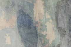 Doris Leslie Blau Collection Abstract Blue Sea Sand Beige Handmade Silk Runner - 3578526