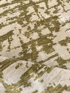 Doris Leslie Blau Collection Abstract Green Element in Hand knotted Silk I - 3579279