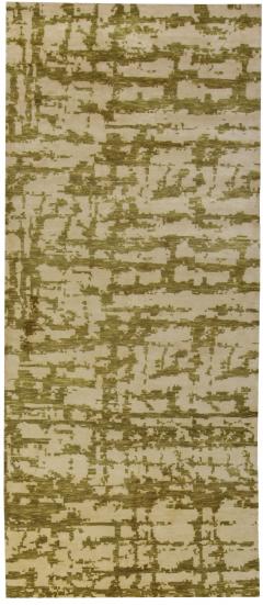 Doris Leslie Blau Collection Abstract Green Element in Hand knotted Silk II - 3579282