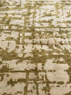 Doris Leslie Blau Collection Abstract Green Element in Hand knotted Silk II - 3579283