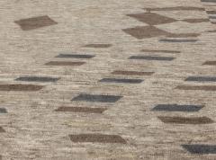 Doris Leslie Blau Collection Abstract Rug Beige Blue Brown Handmade Wool Rug - 3578588