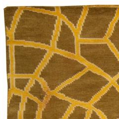 Doris Leslie Blau Collection Abstract Yellow Brown Snake Skin Handmade Wool Rug - 3578030