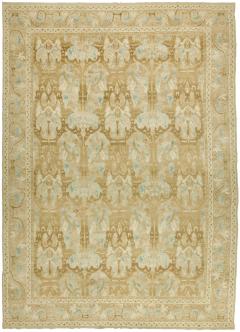 Doris Leslie Blau Collection Alhambra Design Beige and Blue Handmade Wool Rug - 3578869
