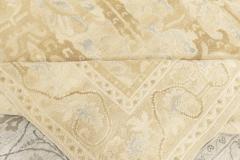 Doris Leslie Blau Collection Alhambra Design Beige and Blue Handmade Wool Rug - 3578871