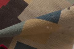 Doris Leslie Blau Collection Aubusson Style Blue Ivory Brown Bold Modern Rug - 3578569