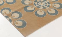 Doris Leslie Blau Collection Aubusson Style Blue Ivory Brown Bold Modern Rug - 3578570