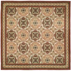 Doris Leslie Blau Collection Bassarabian Floral Beige Brown Orange Handmade Rug - 3578374